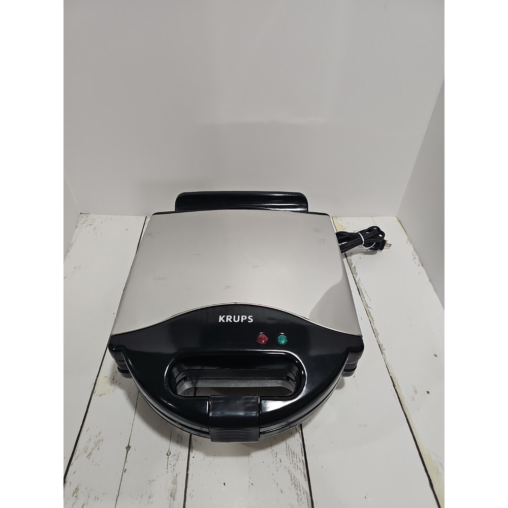 Krups Type 654 Belgian Waffle Maker 4 Slice Stainless Steel Black 1400W Tested